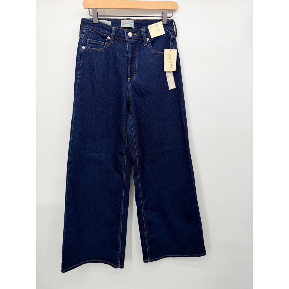 Universal Thread Wide Leg Jeans Women 8R Dark Wash NEW High Rise Super Stretch